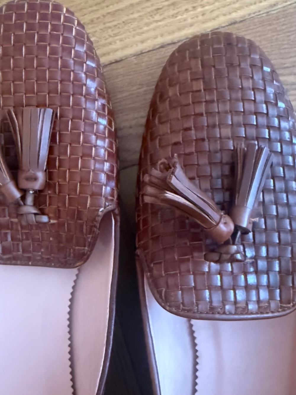 🤎 J.Crew Woven Leather Tassel Loafers Flats Size 9 Brown Slip On Preppy Classic - Picture 3 of 6
